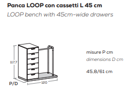 BANC LOOP avec tiroirs